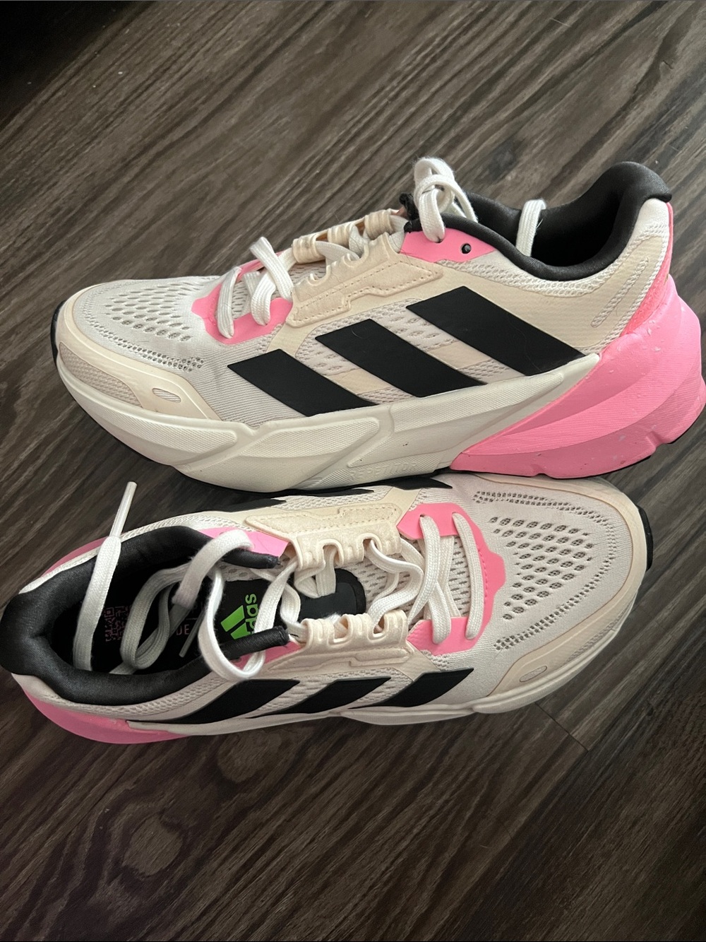 adidas Cream and Pink Women's Athletic Running Sneakers 7